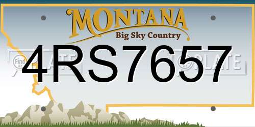 4RS7657 Montana License Plate