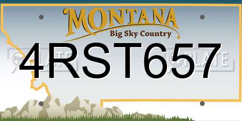 4RST657 Montana License Plate