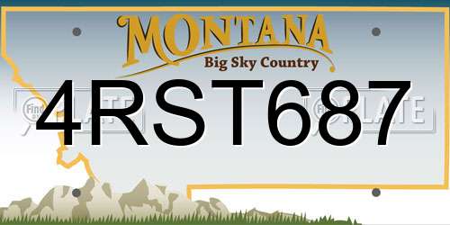 4RST687 Montana License Plate