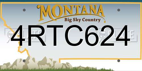 4RTC624 Montana License Plate
