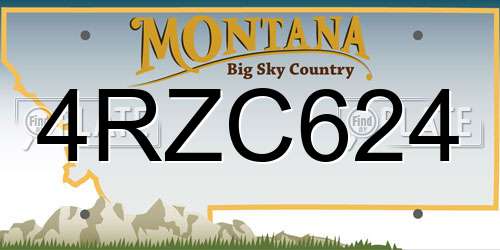 4RZC624 Montana License Plate