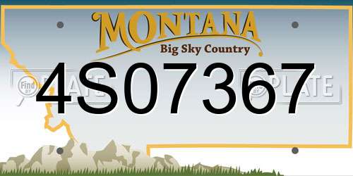 4S07367 Montana License Plate