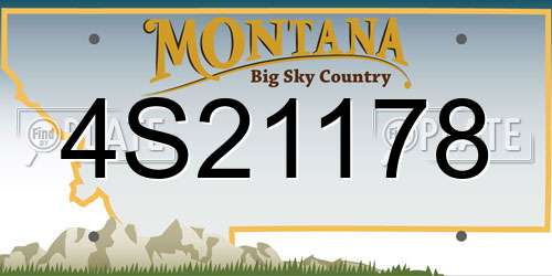 4S21178 Montana License Plate