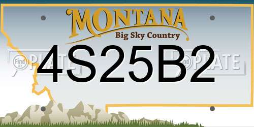4S25B2 Montana License Plate