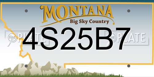 4S25B7 Montana License Plate