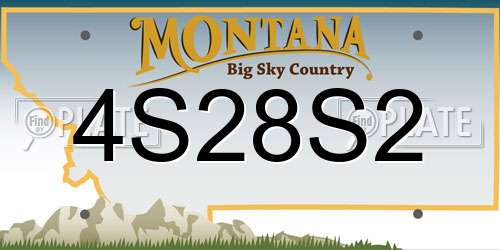 4S28S2 Montana License Plate