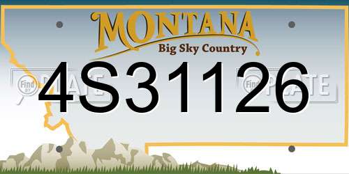 4S31126 Montana License Plate