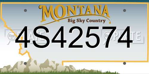 4S42574 Montana License Plate