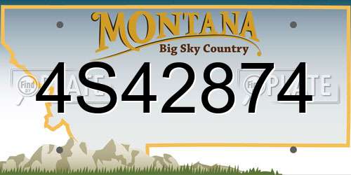 4S42874 Montana License Plate