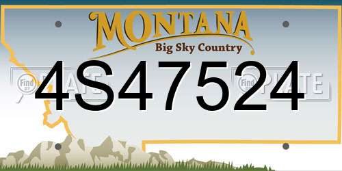 4S47524 Montana License Plate