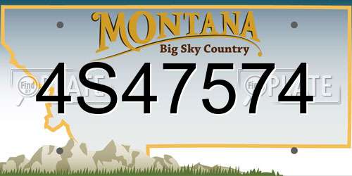 4S47574 Montana License Plate