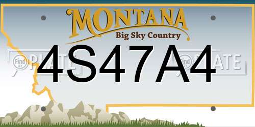 4S47A4 Montana License Plate