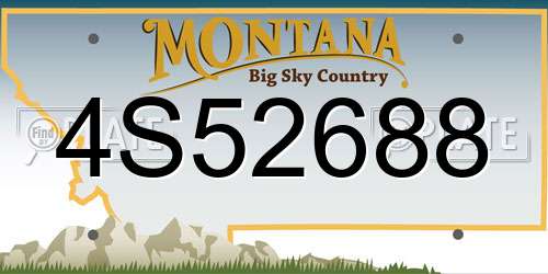 4S52688 Montana License Plate