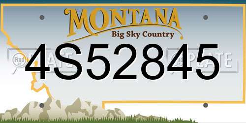 4S52845 Montana License Plate