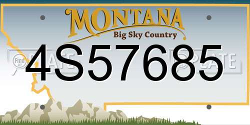 4S57685 Montana License Plate