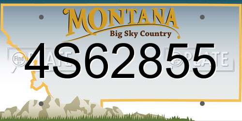 4S62855 Montana License Plate