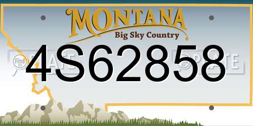 4S62858 Montana License Plate
