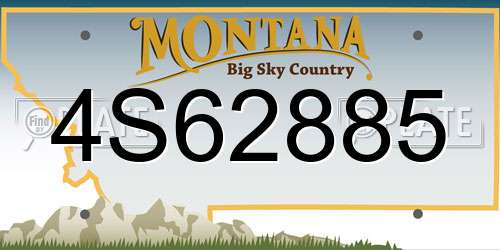 4S62885 Montana License Plate
