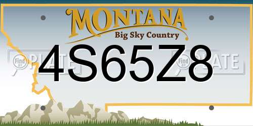 4S65Z8 Montana License Plate