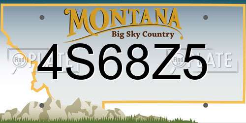4S68Z5 Montana License Plate