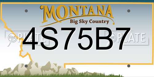 4S75B7 Montana License Plate