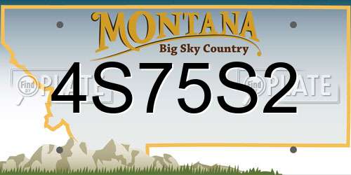 4S75S2 Montana License Plate