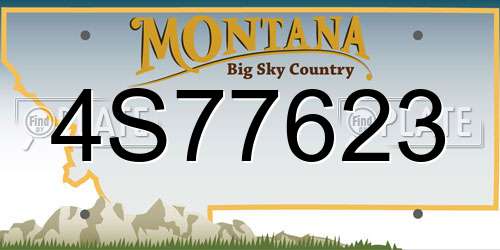 4S77623 Montana License Plate