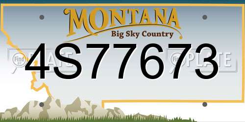 4S77673 Montana License Plate