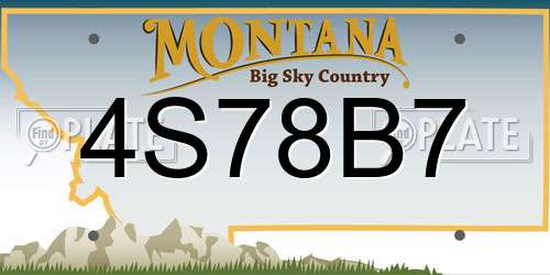 4S78B7 Montana License Plate