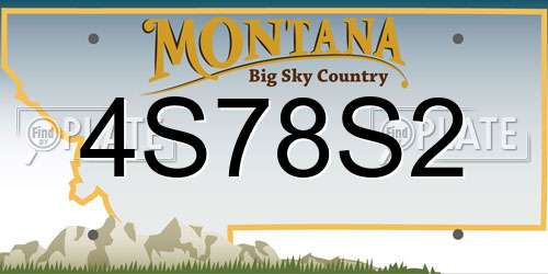 4S78S2 Montana License Plate