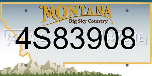 4S83908 Montana License Plate