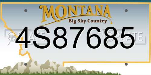 4S87685 Montana License Plate