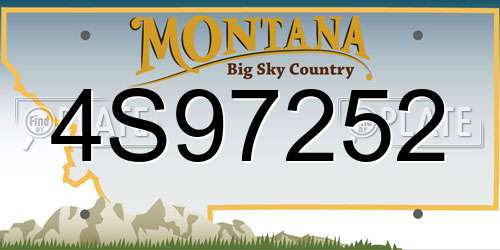 4S97252 Montana License Plate