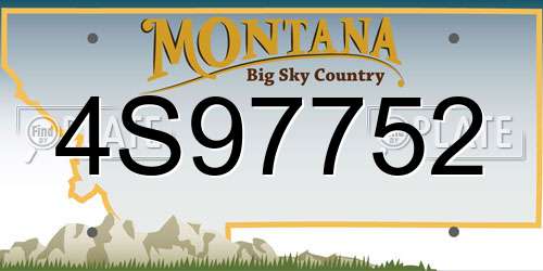 4S97752 Montana License Plate