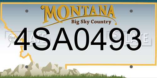 4SA0493 Montana License Plate