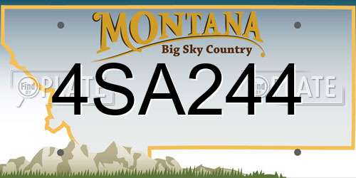 4SA244 Montana License Plate