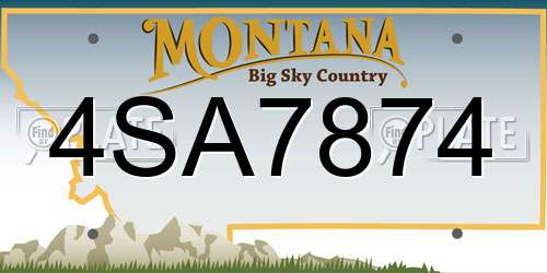 4SA7874 Montana License Plate