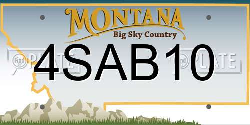 4SAB10 Montana License Plate