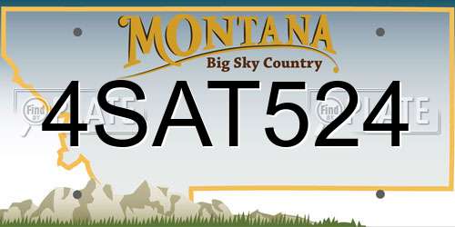 4SAT524 Montana License Plate