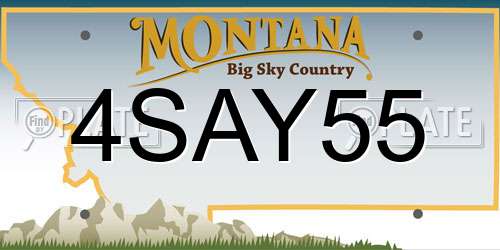4SAY55 Montana License Plate
