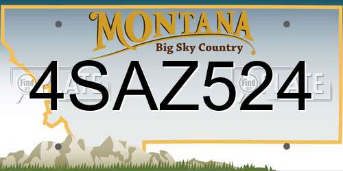 4SAZ524 Montana License Plate