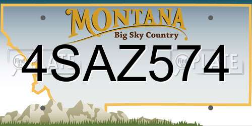 4SAZ574 Montana License Plate