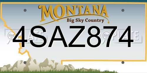 4SAZ874 Montana License Plate