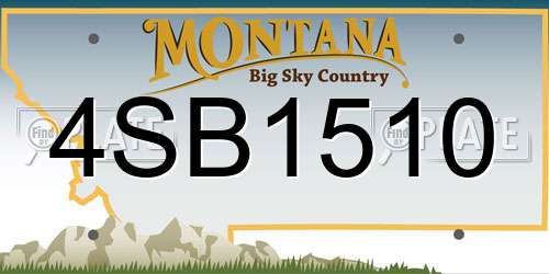 4SB1510 Montana License Plate