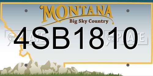 4SB1810 Montana License Plate