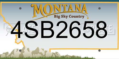 4SB2658 Montana License Plate