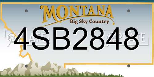 4SB2848 Montana License Plate
