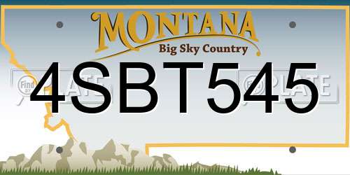 4SBT545 Montana License Plate