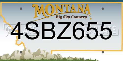 4SBZ655 Montana License Plate