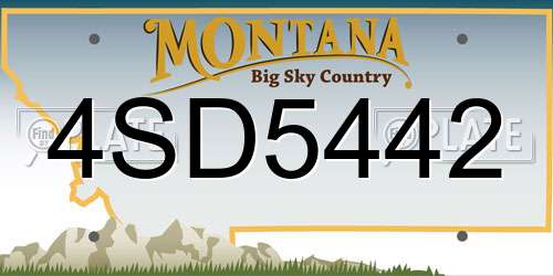 4SD5442 Montana License Plate
